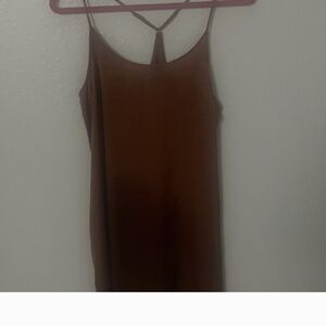 Women's Copper Satin Slip Mini Dress